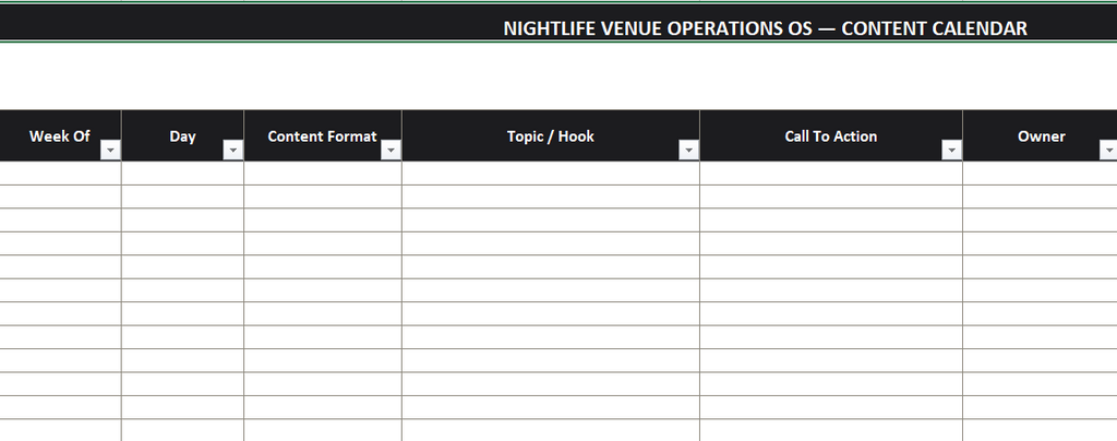 Nightlife Venue Operations OS — Full Template Suite