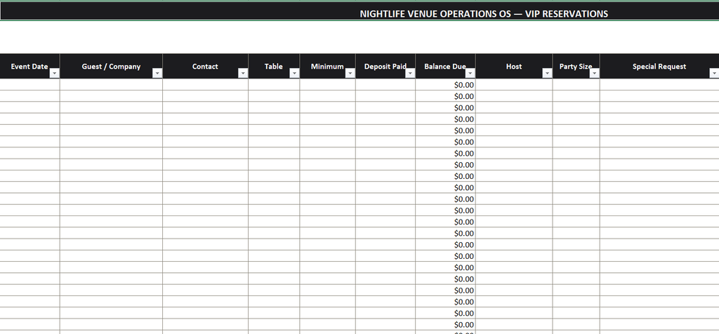 Nightlife Venue Operations OS — Full Template Suite