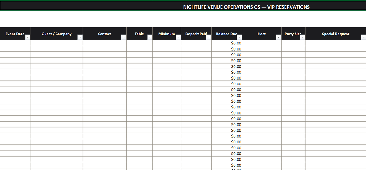 Nightlife Venue Operations OS — Full Template Suite