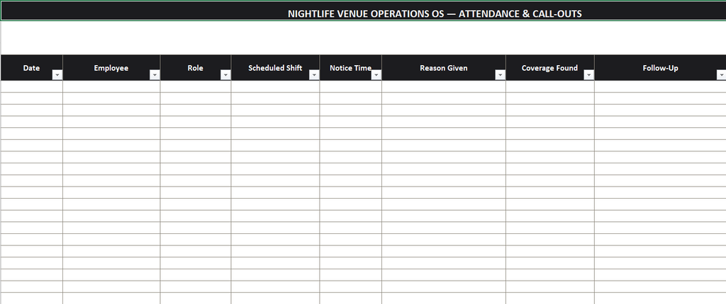 Nightlife Venue Operations OS — Full Template Suite