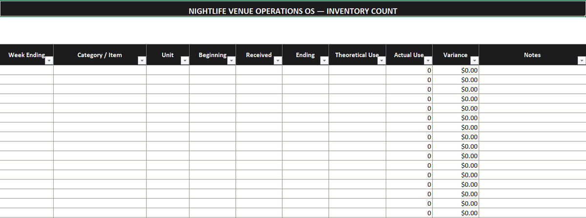 Nightlife Venue Operations OS — Full Template Suite